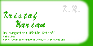 kristof marian business card