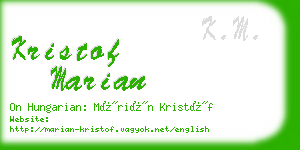 kristof marian business card